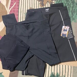 Avia Black Leggings with White Accents